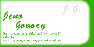 jeno gomory business card